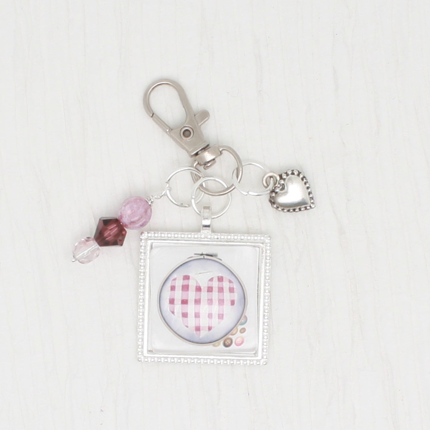 Cross Stitch A Heart Zipper Pull/Mini-Fob