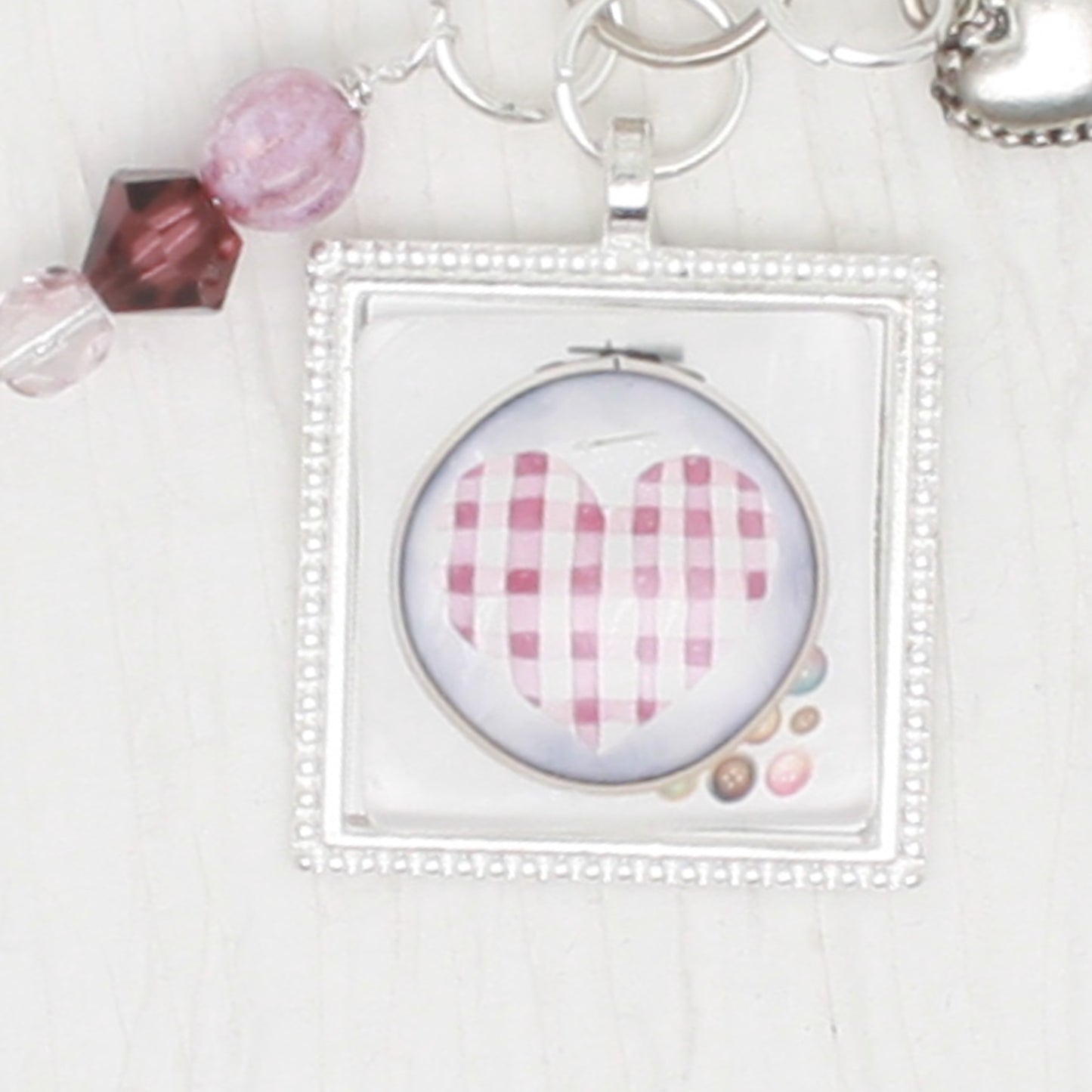 Cross Stitch A Heart Zipper Pull/Mini-Fob