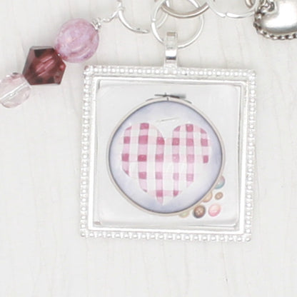 Cross Stitch A Heart Zipper Pull/Mini-Fob