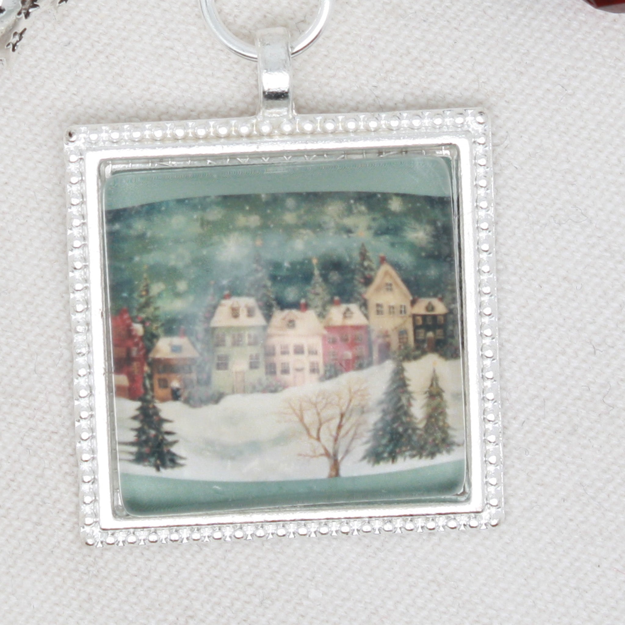 Christmas Village Zipper Pull/ Mini-Fob